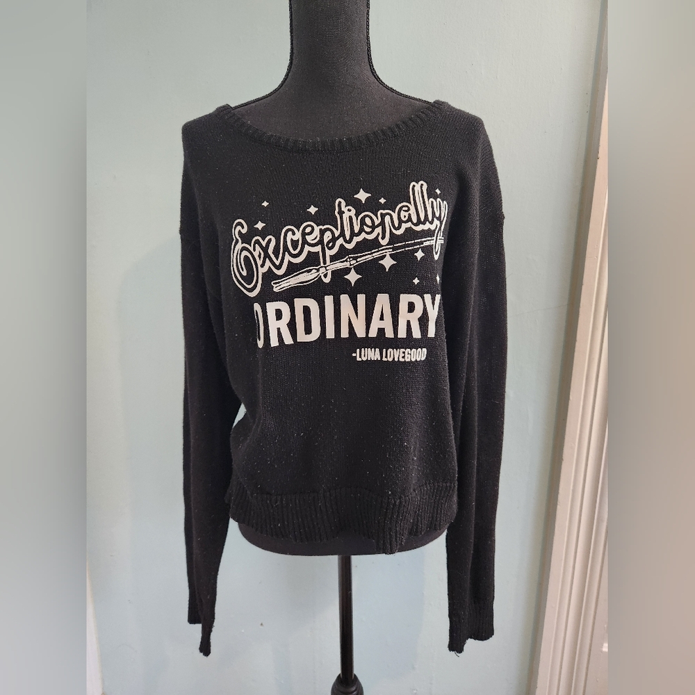 Harry Potter Exceptionally Ordinary Luna Lovegood quote sweater size XL